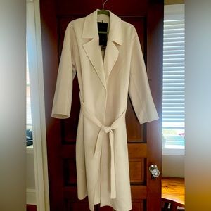 Elegant Massimo Dutti off white wrap coat NWT